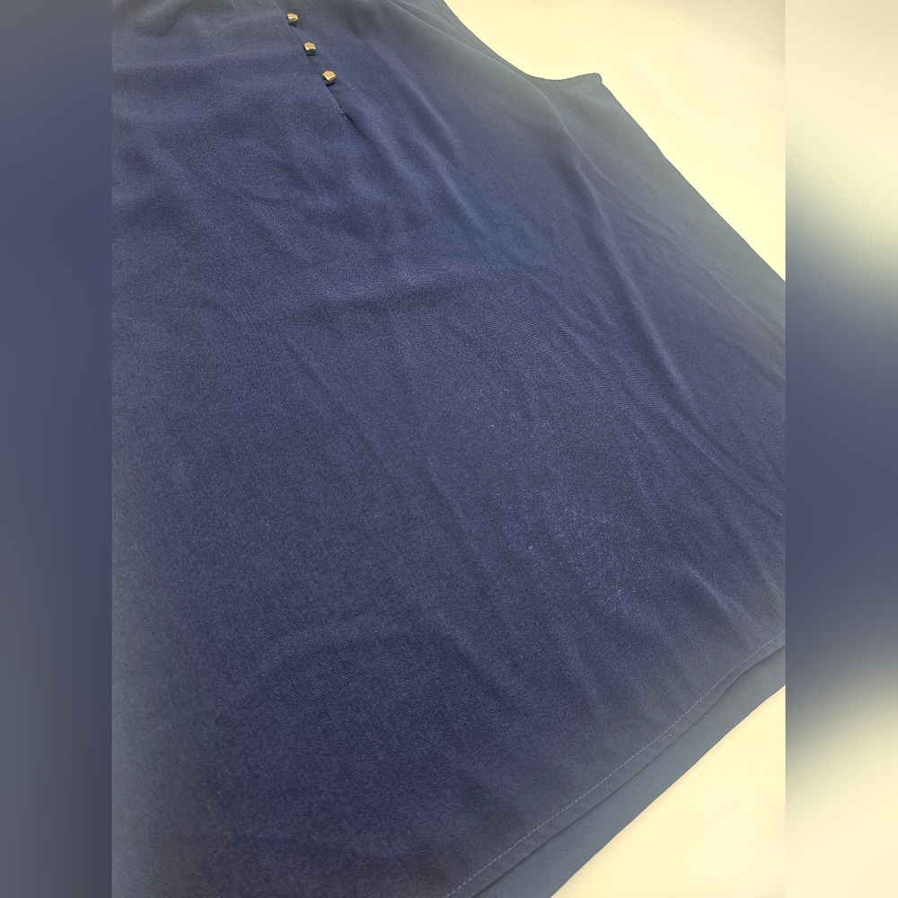 41 Hawthorn Metal Studded Women's Blouse Sleeveless Blue Size L - Picture 5 of 15